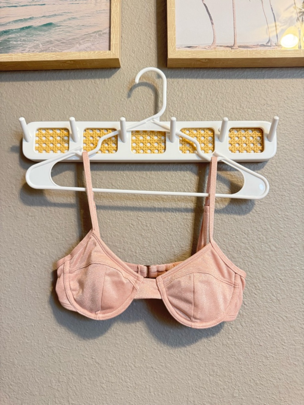 Blush Pink Shimmer Underwire Bikini Top